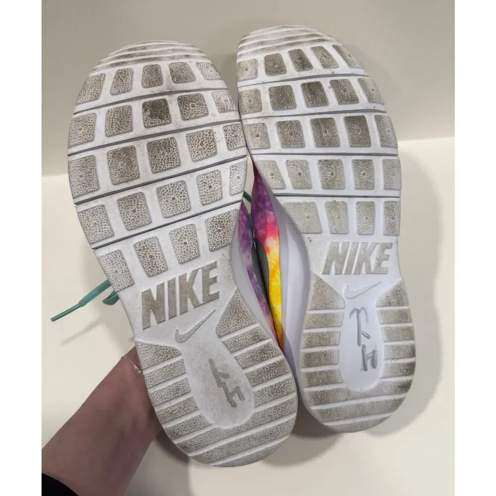 NIKE Tanjun Sneakers Tie Dye Print Tropical Twist / Metallic Silver Size 5.5 - Picture 6 of 7